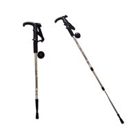 Bastón Trekking Antishock Mango T O L con Roseta Viaje Montañas Plateado