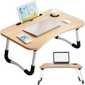 Mesa plegable pequeña, portátil, sin montaje, ajustable, resistente,  escritorio para el hogar, jardín, oficina, uso en interiores y exteriores  (color