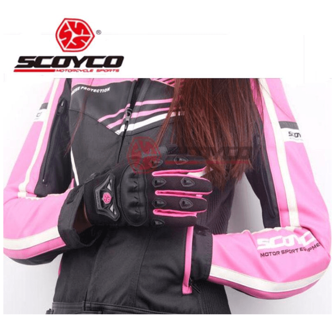 Guantes Antideslizantes Motociclistas Scoyco MC29 Talla L Rosadp