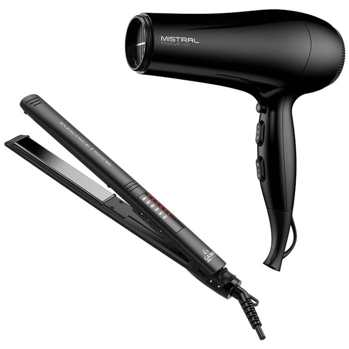 Pack GAMA Plancha de Cabello Elegance Led Secadora de Cabello
