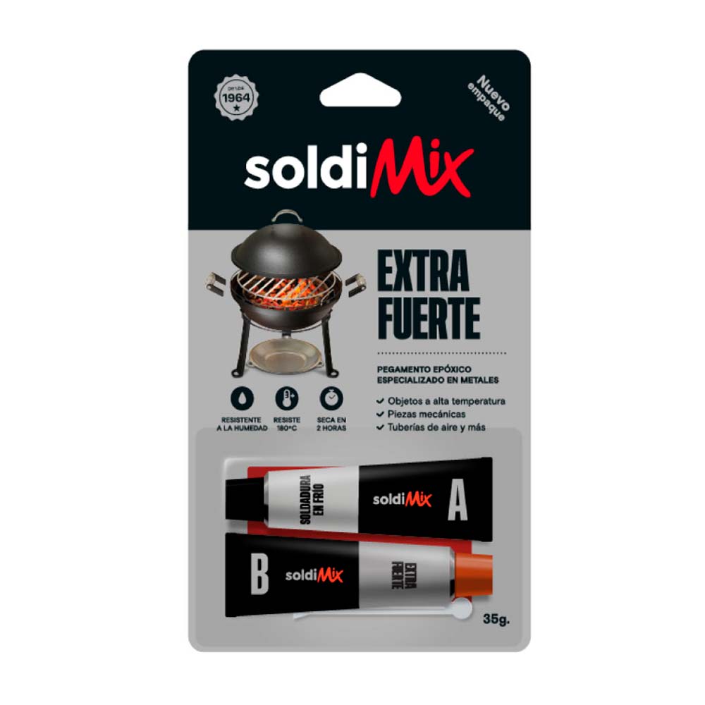 Adhesivo Extrafuerte Soldimix de Resina Epóxica Pote 2 Componentes