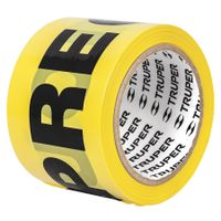 Rollo de 100m de cinta de seguridad, ""precaucion"" Truper 12578