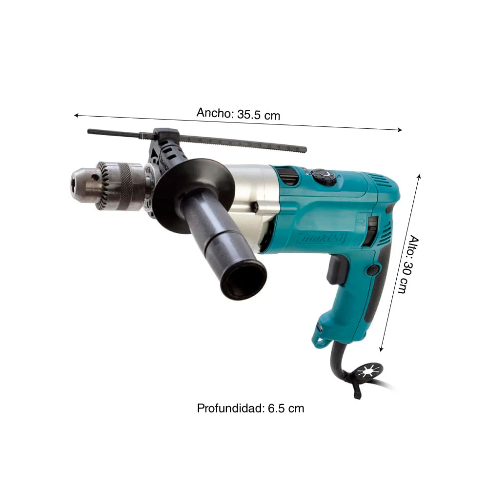 Makita HP2070F Hammer Drill With LED Light, 8.2 A, Keyed