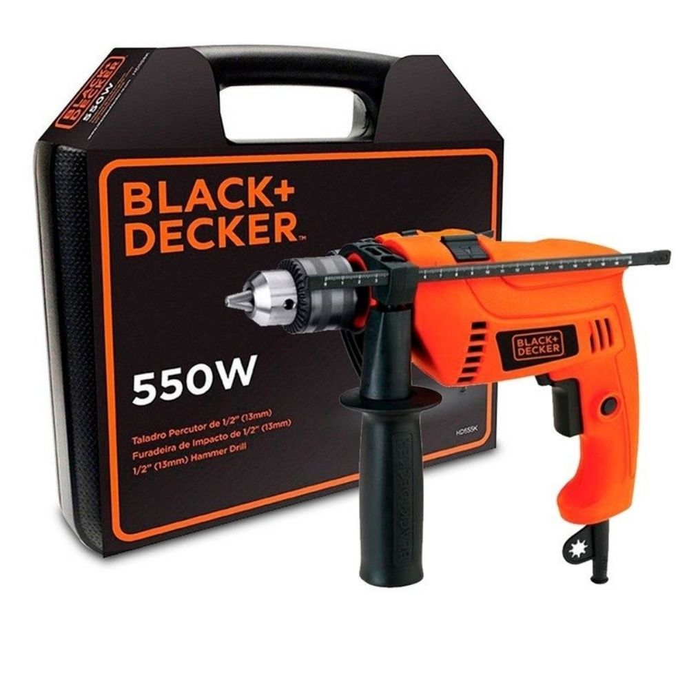 Taladro Percutor Black & Decker HD555K Naranja 550W