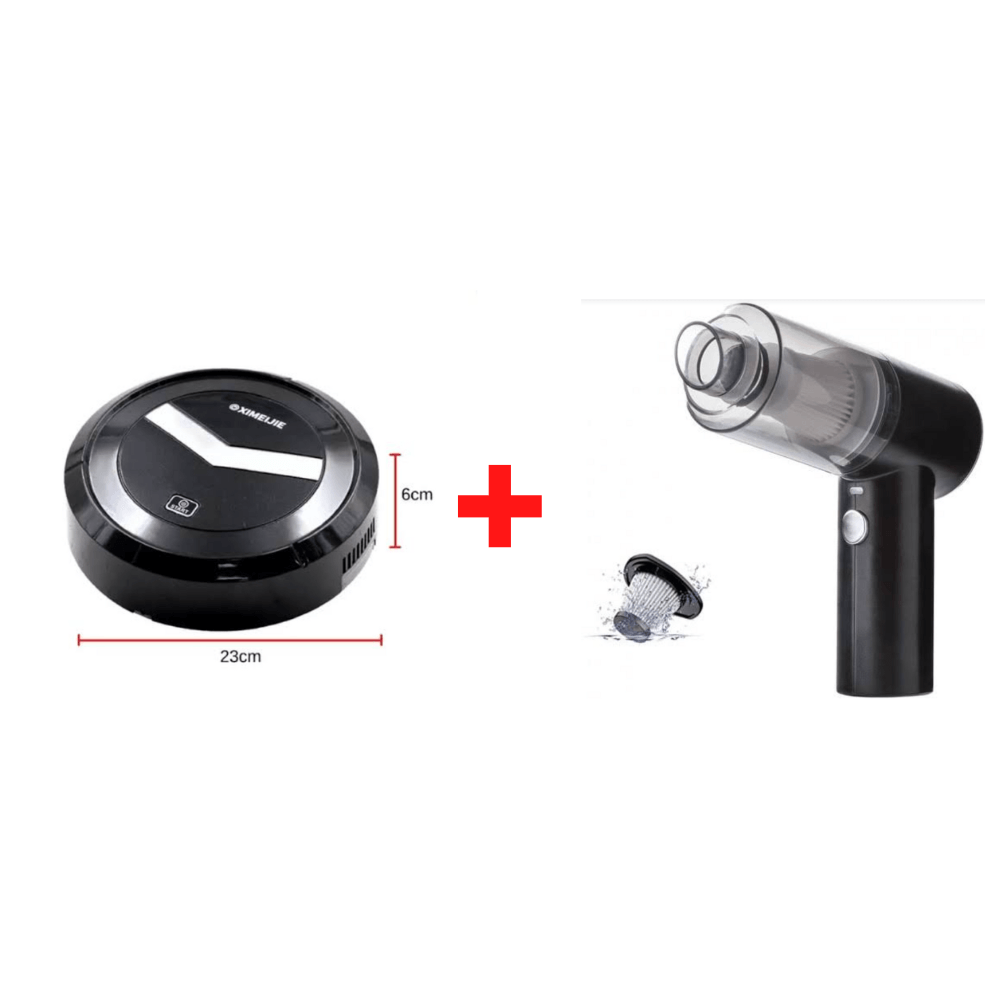 Combo Aspiradora Robot Ximeijie + Mini Aspiradora Portátil para Auto