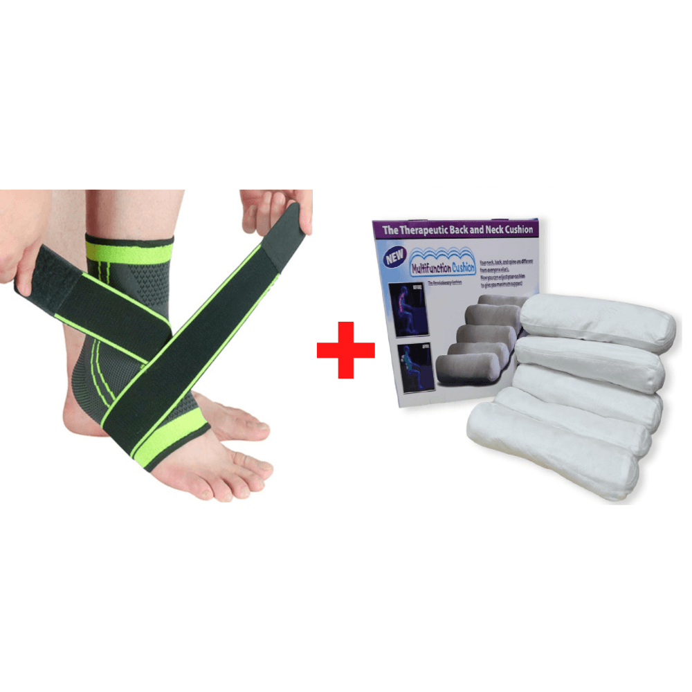 Combo Tobillera Elástica con Correas de Compresión + Cojín Ergonómico Multi Postura