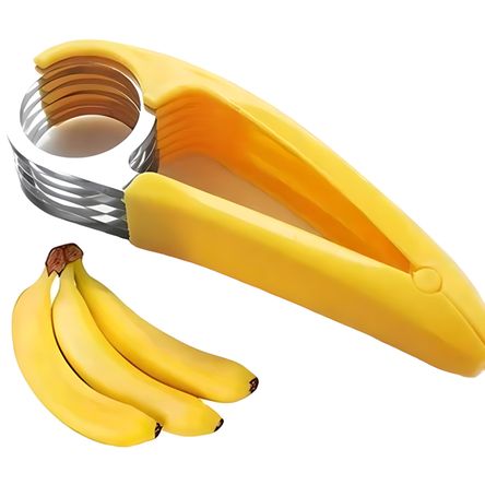 Cortador De Plátano, Cortador De Frutas Y Verduras De Acero Inoxidable Herramienta De Cocina Para Salchicha De Platano Fresa Uva 1 Unidad