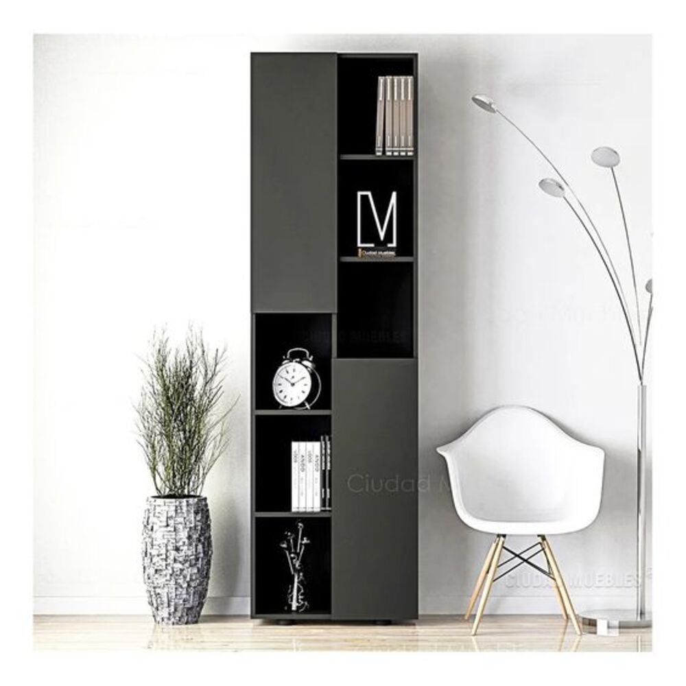 Estante  R&R MUEBLES Moderno Daniel  Color Negro Alto 189 cm.