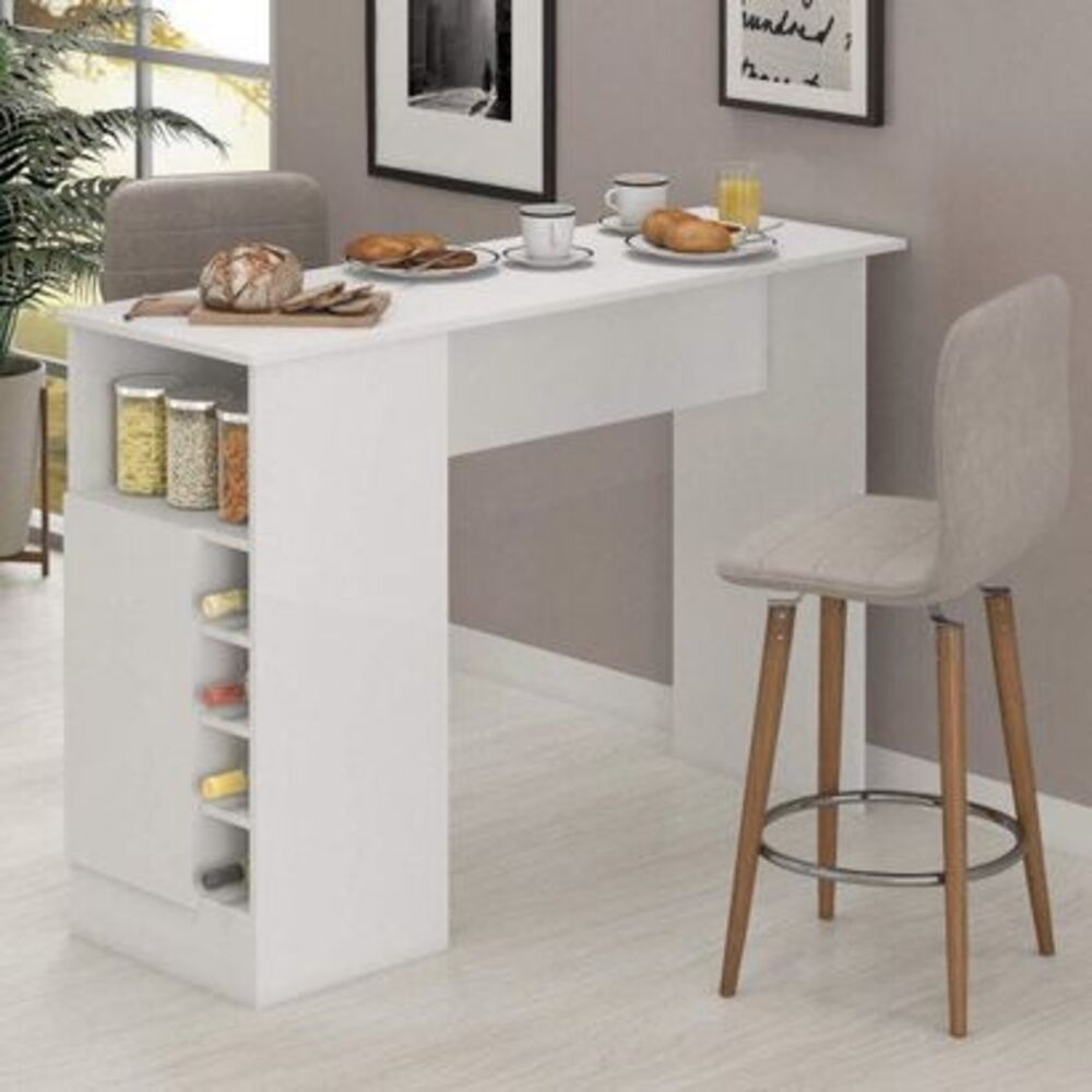 Mesa Barra Desayunador R&R MUEBLES Camila Color Blanco