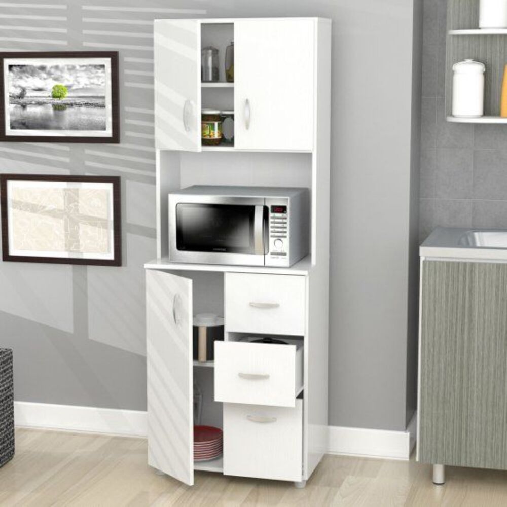 Mueble para Microondas R&R MUEBLES Moderno Lia Blanco