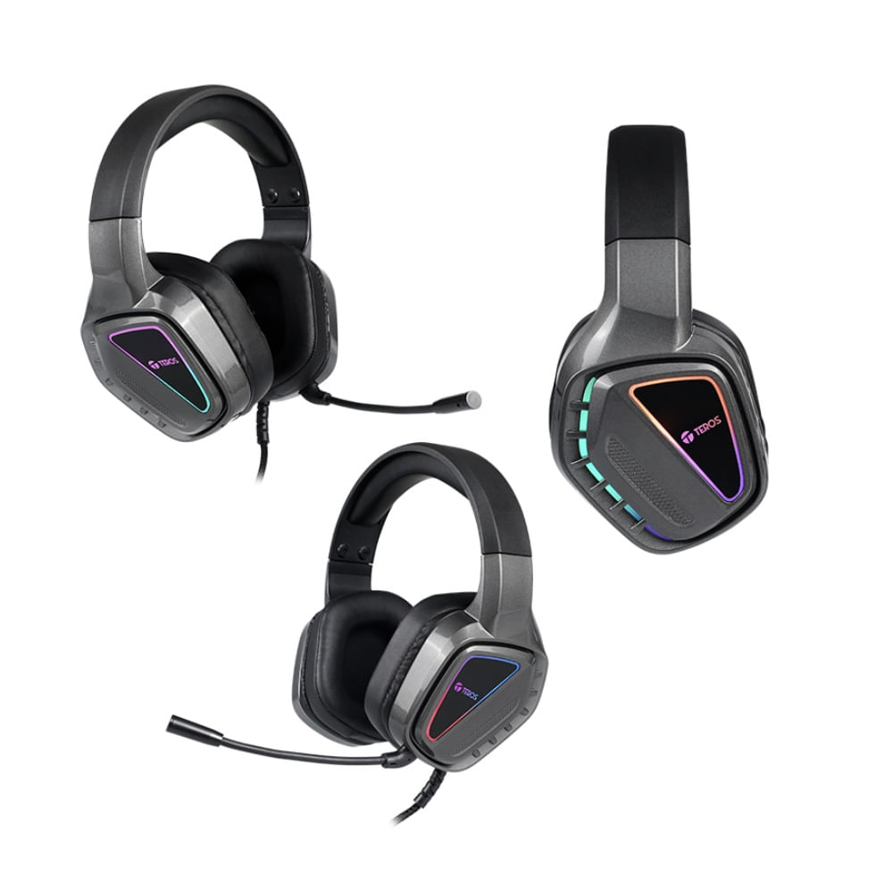 Auriculares Gaming TEROS TE-8171N Estéreo Micrófono Luces RGB