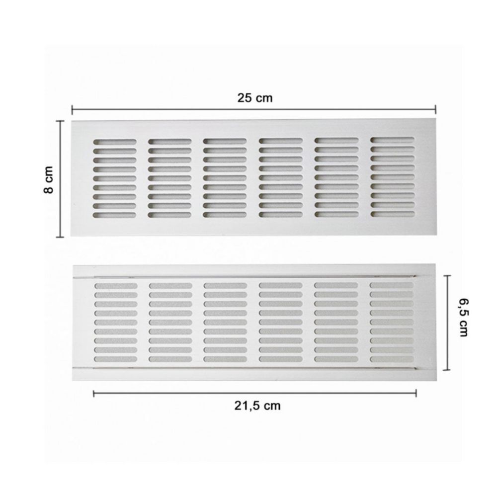 Rejilla de Aluminio 25 cm x 8 cm