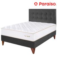 Dormitorio Europeo PARAISO Royal Elizabeth Gris 2 Plazas +2 Almohadas Viscoelásticas