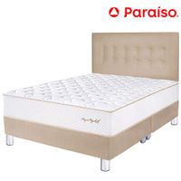 Dormitorio PARAISO Royal Elizabeth Champagne Queen +2 Almohadas Viscoelásticas