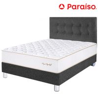 Dormitorio PARAISO Royal Elizabeth Gris 2 Plazas +2 Almohadas Viscoelásticas