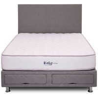 Dormitorio EL CISNE Kaly Gris 2 Plazas + 2 Cajones