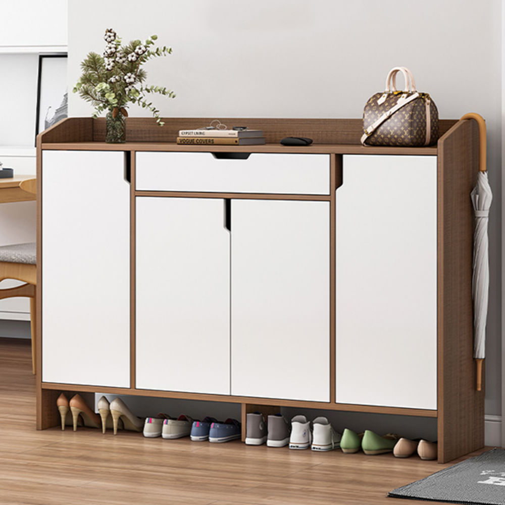 Zapatera Vintage Adriana Marrón/Blanco 120cm