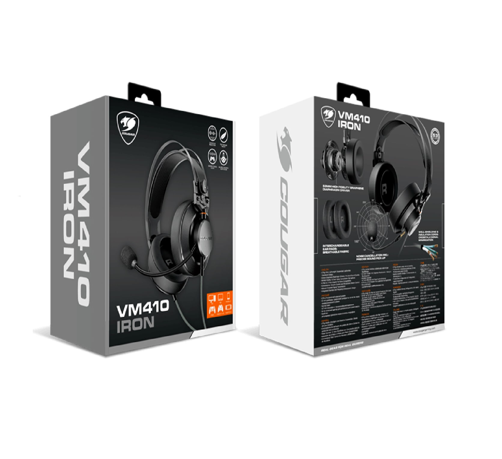 Auriculares Cougar VM410 Iron Gaming Micrófono 3.5MM PC XBOX