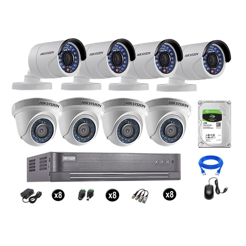 Kit 12 Cámaras de Vigilancia Hikvision Hd 720P Disco 1Tb P2p Kit de  Micrófono - Promart