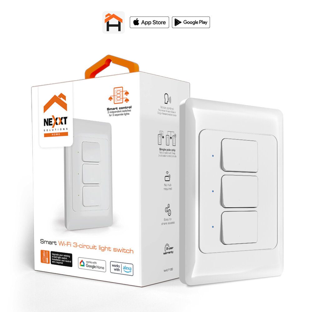 Interruptor Inteligente WiFi Triple 3 Botones Negro - Promart