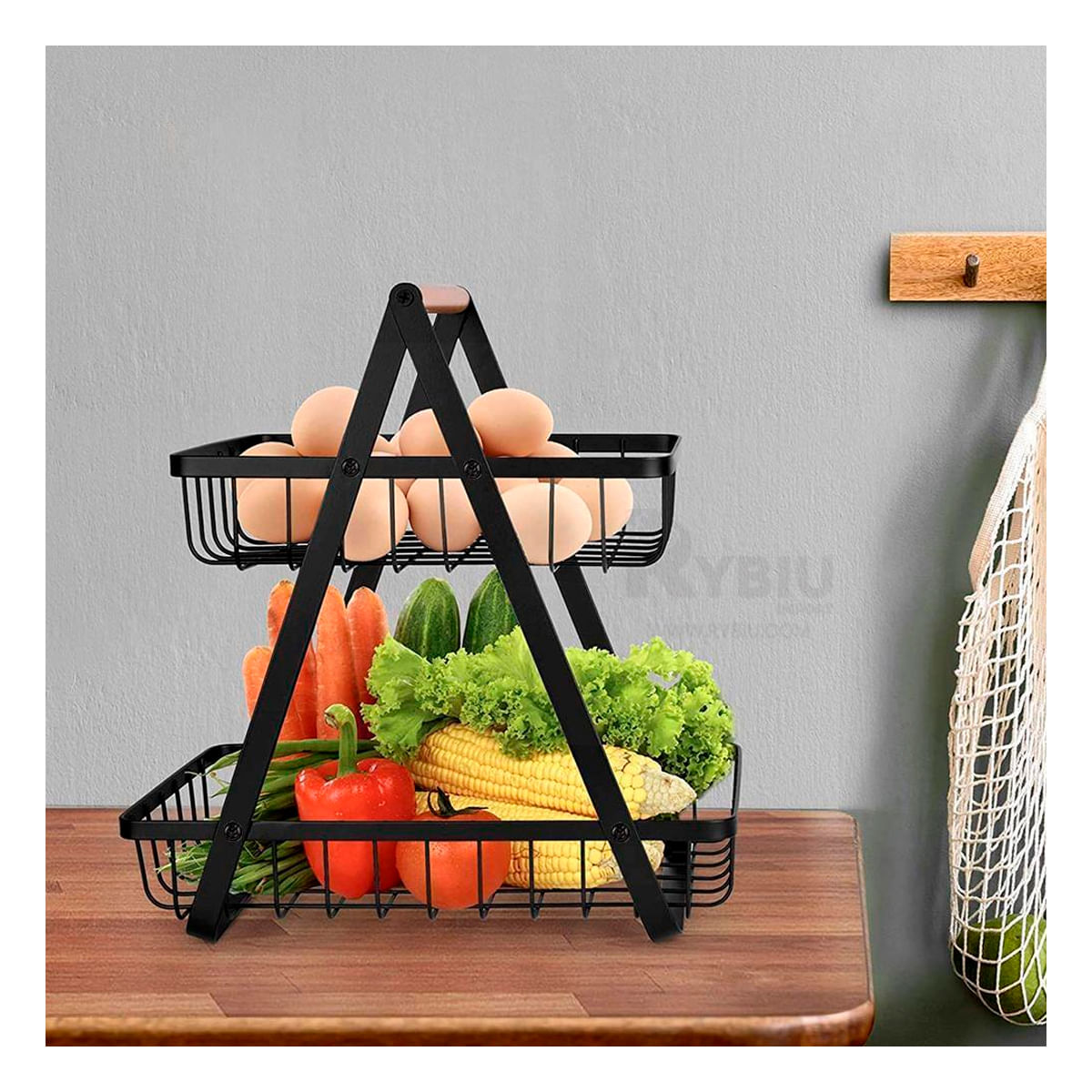 Cesta de exhibición de Frutas 2 Pisos