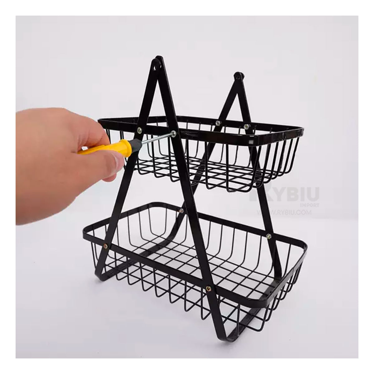 Frutero Dos Pisos Negro para la Cocina