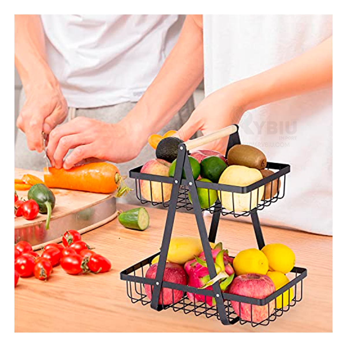 Cesta Frutas Frutero Organizador Cocina 2 Pisos