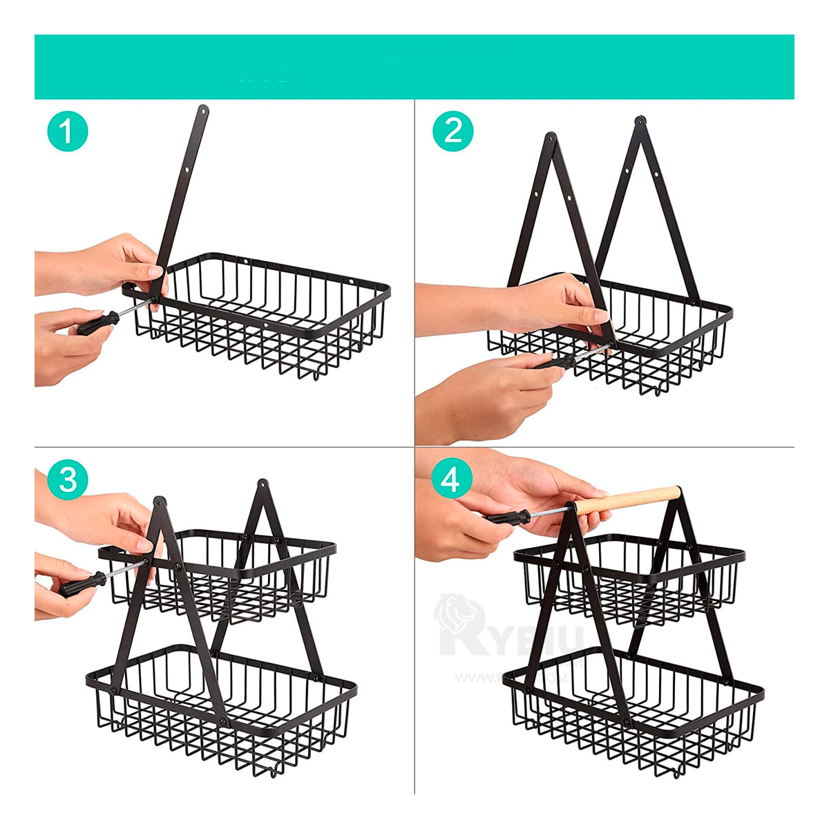 Soporte Para Cesta De Cocina 2 Niveles