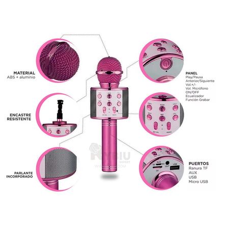 Microfono Bluetooth Familiar Rosado - Promart