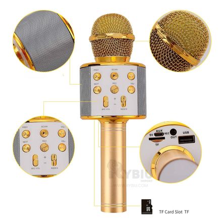 Bluetooth Microfono Inalambrico Dorado - Promart