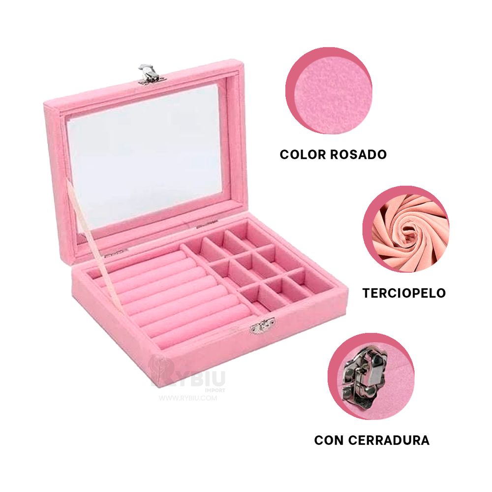 Joyero Pequeño Viajero de Color Rosado - Promart