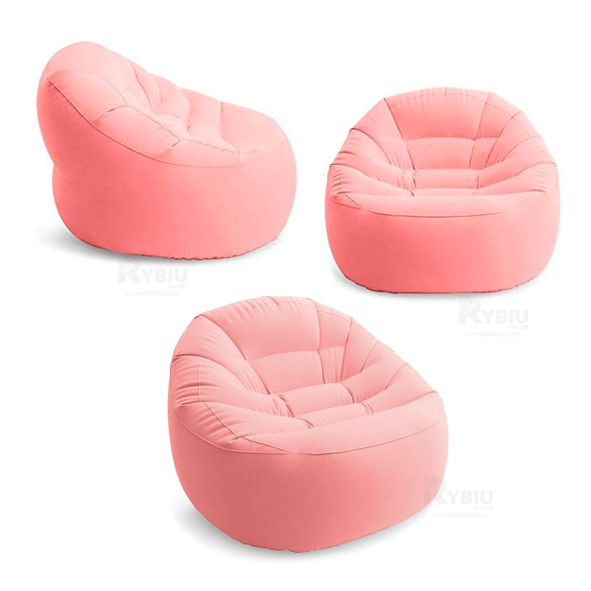 Rosado Sillon Moderno Inflable Puff