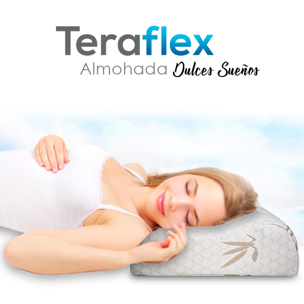 Almohada Viscoelástica Memory Foam Dos Fundas y Un Antifaz Relax de Regalo Teraflex 53x35x12.5cm