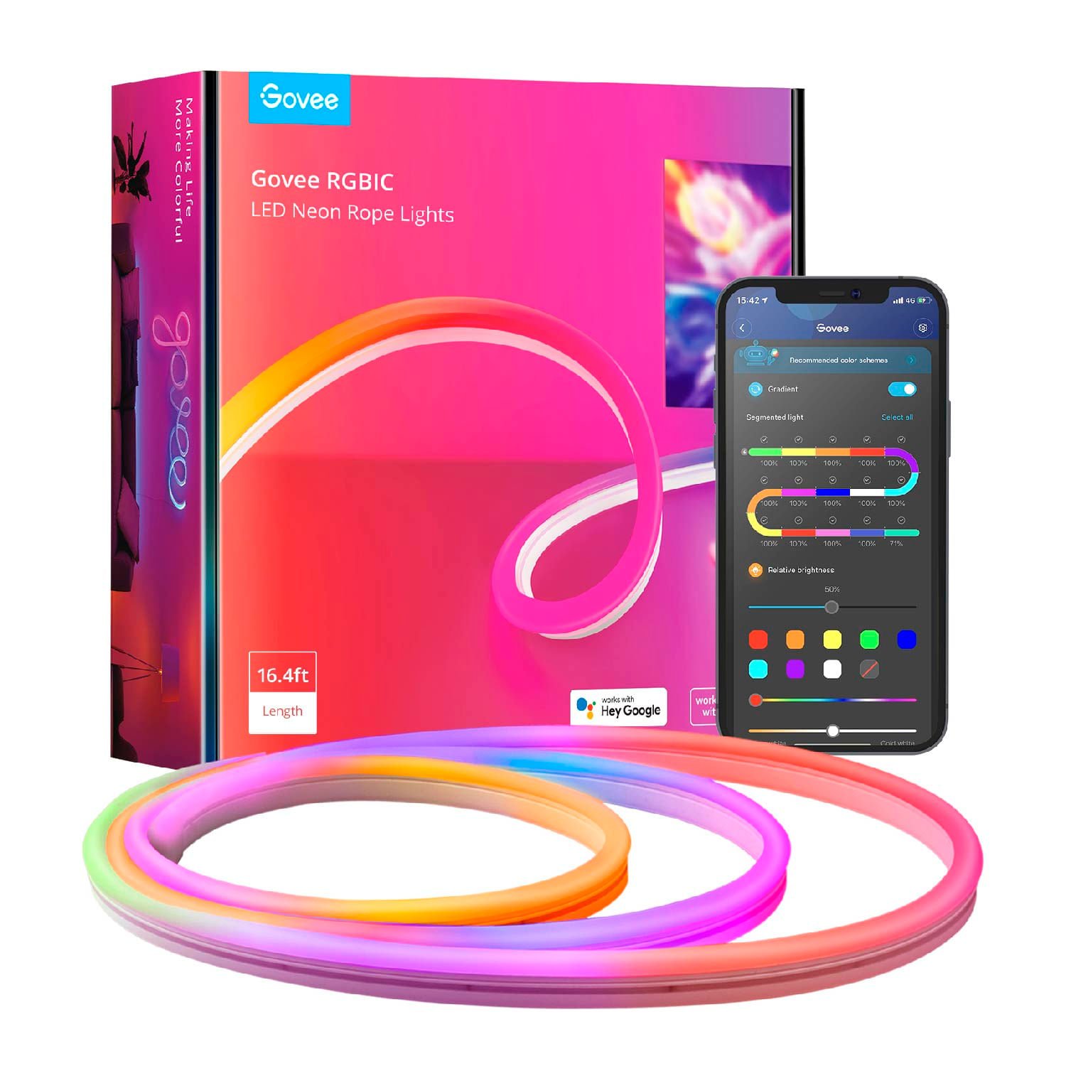 Tira LED Estilo Neón de Silicona Govee Neon Rope de 5 Metros Compatible con Alexa y Google Home