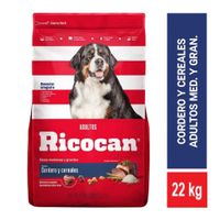 Comida para Perros Ricocan Adultos Corderos Razas Medianas y Grandes 22 Kg