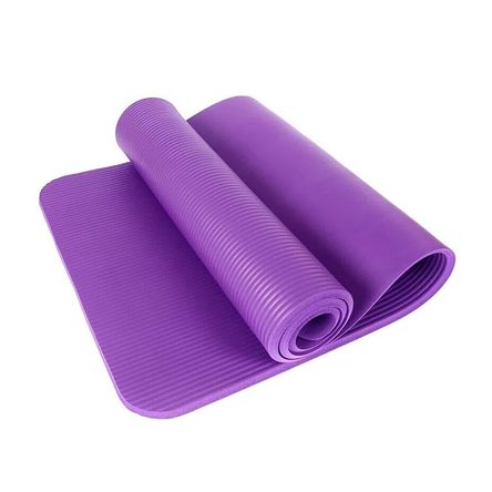 Mat de Yoga Pilates 10 mm con Elástico Portátil-Morado