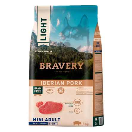 Comida para Perros Bravery Adultos Razas Pequeñas Cerdo Ibérico 4kg