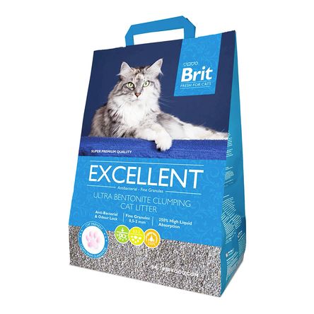 Arena para Gatos Brit Excellent Antibacterial Granos Finos 10kg Arena para Gatos Brit Excellent Antibacterial Granos Finos 10kg