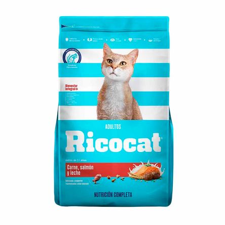 Comida para Gato Ricocat para Adulto de Carne Salmón y Leche 9kg