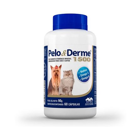 Suplemento Vitamínico para Perros y Gatos Vetnil Pelo y Derme 90g