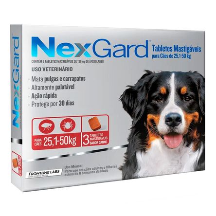 Antipulgas Masticable para Perro Nexgard 25-50kg 3 Tabletas