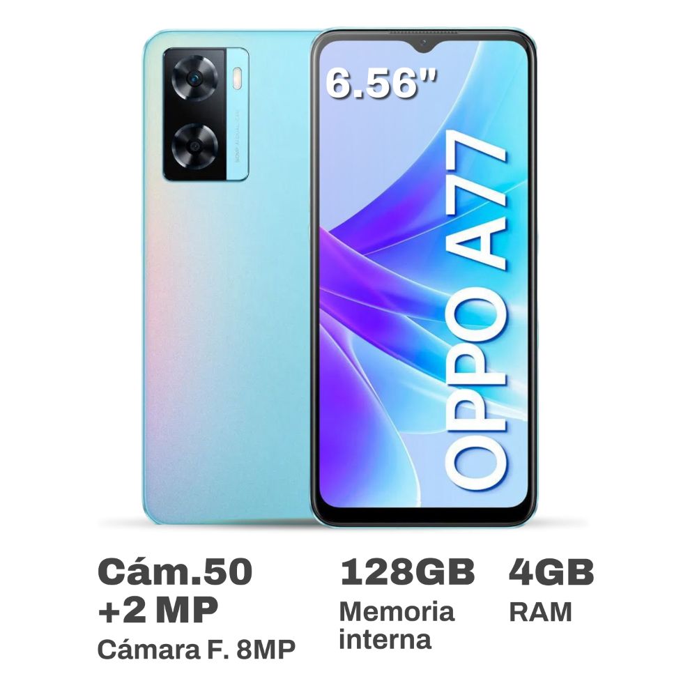 Combo OPPO A38 Negro de 128 GB + OPPO A77 Azul de 128 GB