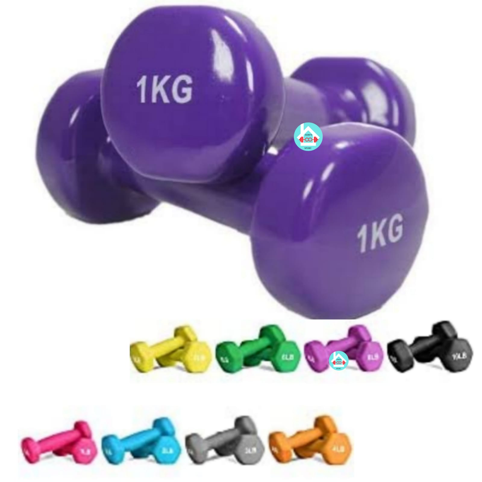 Mancuernas Plastificadas de 1kg