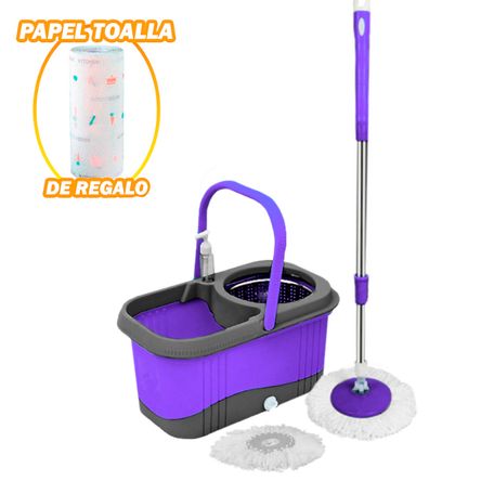 Balde Escurridor Trapeador+Dispensador MD Y Papel Toalla Reutilizable Sashija