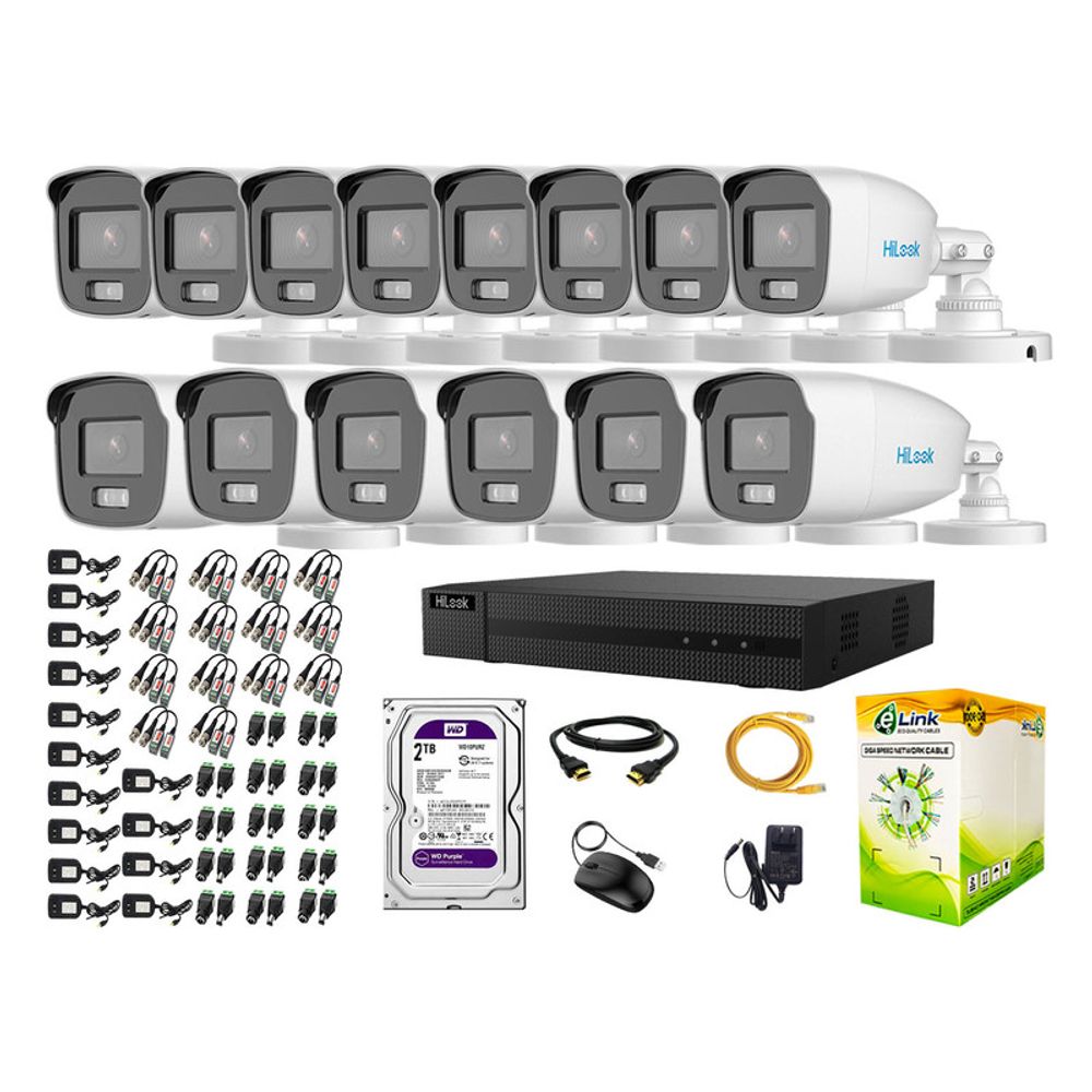 Cámaras Seguridad Exterior Kit 14 Hilook 1080p Nocturna Colorvu Lite Cámaras Seguridad Exterior Kit 14 Hilook 1080p Nocturna Colorvu Lite
