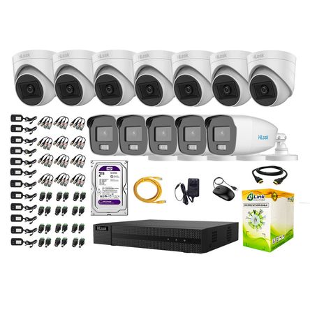 Kit 12 Cámaras Seguridad Hilook Full Hd Colorvu Lite Noche Color 2tb Kit 12 Cámaras Seguridad Hilook Full Hd Colorvu Lite Noche Color 2tb
