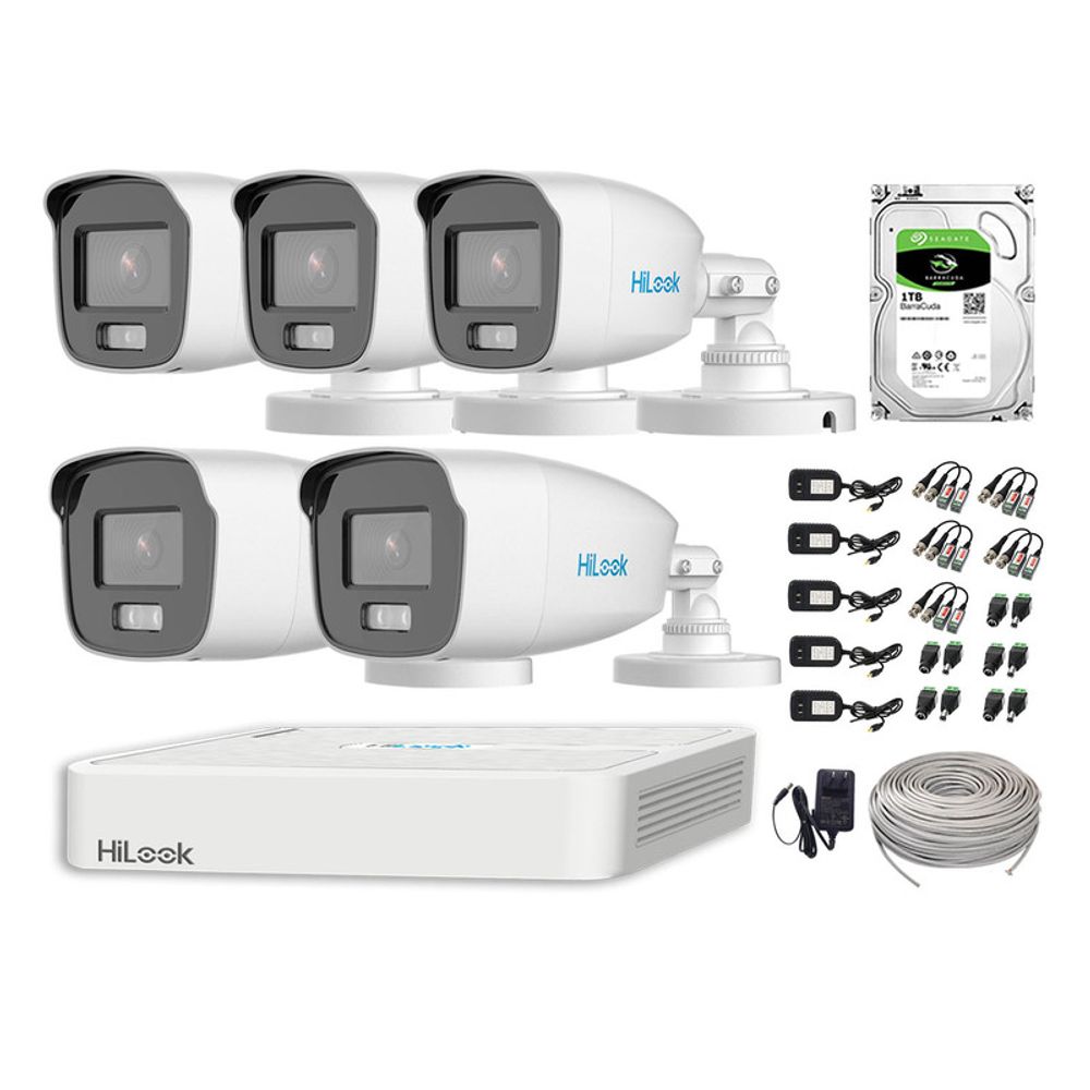 Kit Cámaras De Vigilancia 1080p Full Hd Hilook Para Exterior