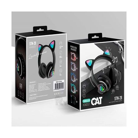 Audifono Bluetooth Luces Led Color Negro Audifono Bluetooth Luces Led Color Negro