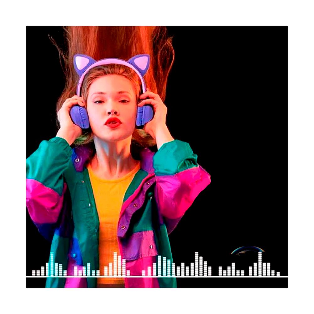 Audifonos de Niña Tipo Gato Color Morado Audifonos de Niña Tipo Gato Color Morado