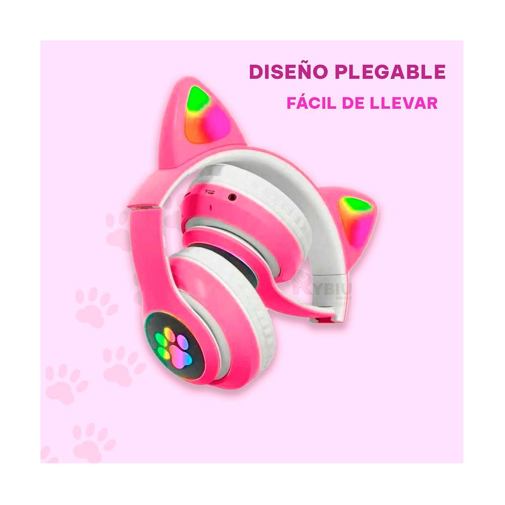 Audifono Inalambrico con Luz Led Color Fucsia Audifono Inalambrico con Luz Led Color Fucsia